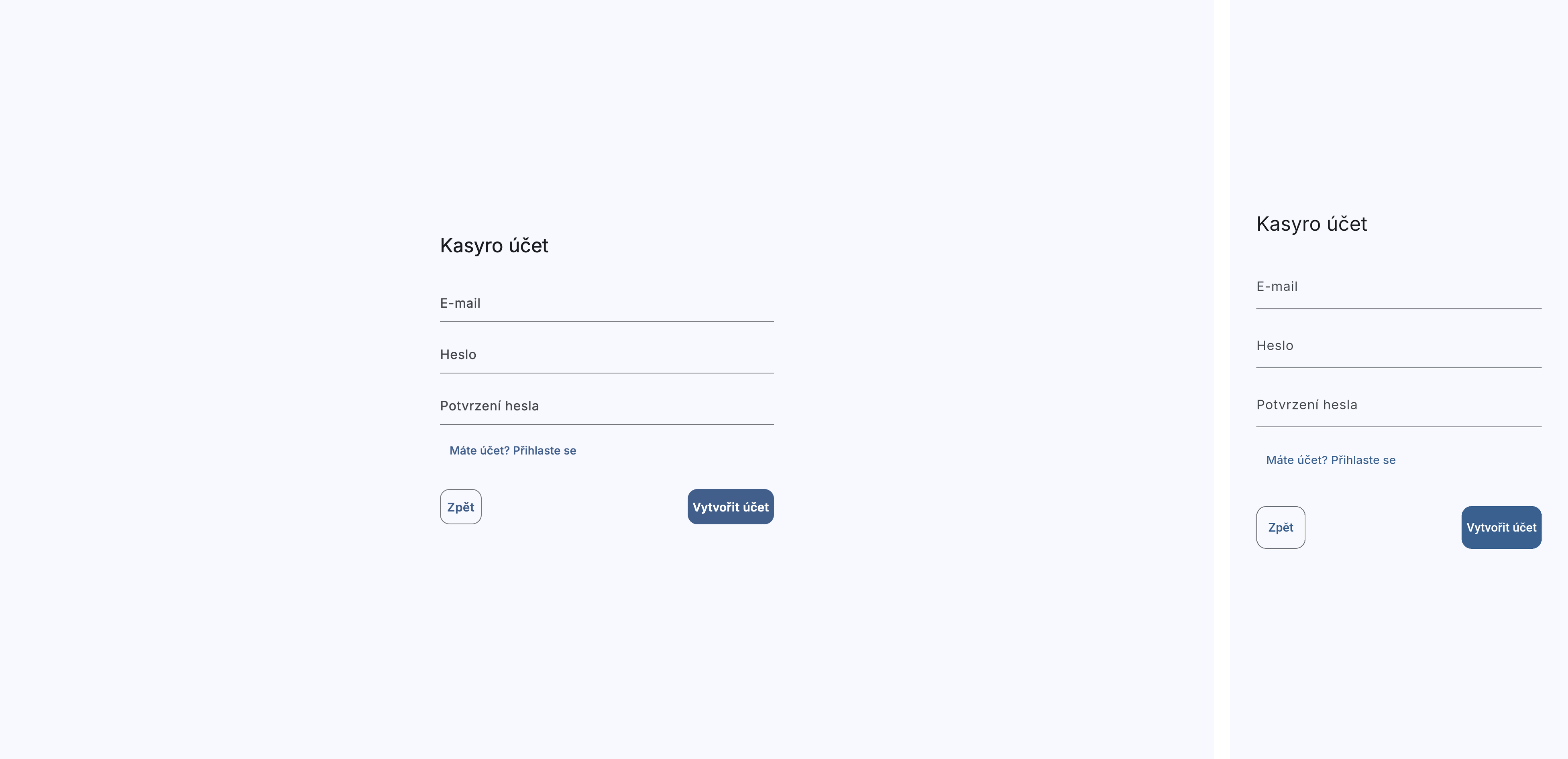 Krok 1 — Registrace účtu Kasyro